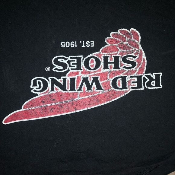 RED WING SHOES BOOTS VINTAGE T SHIRT BLACK RED MENS 3XL XXXL - Picture 7 of 8